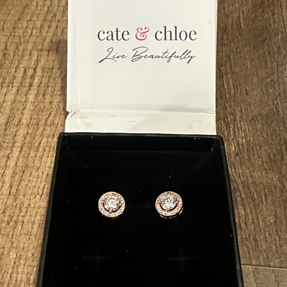 Cate & Chloe rose gold earrings. Never worn